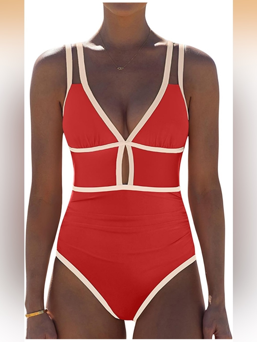 One Piece Swimsuit Tummy Control Sexy Cutout Neon Color Block S. 2206/bb4-1
